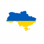 Politische Karte der Ukraine mit Flagge hinterlegt | Quelle: publicdomainvectors.org