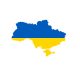 Politische Karte der Ukraine mit Flagge hinterlegt | Quelle: publicdomainvectors.org